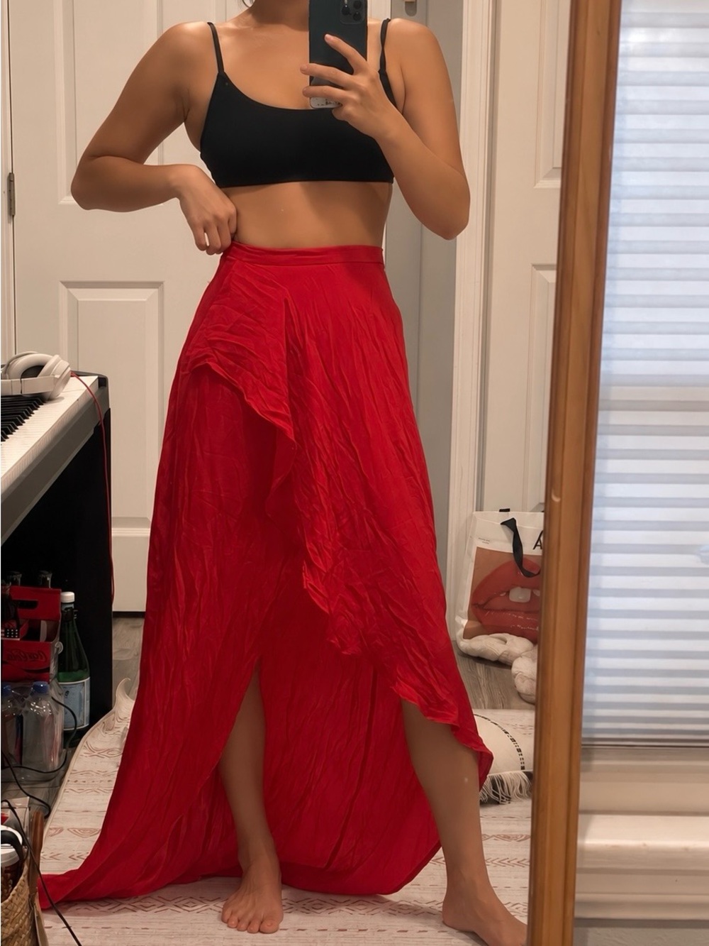 The Jetset Diaries Red Asymmetrical Skirt - Picture 2 of 4